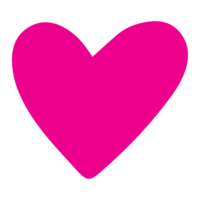 ai generado corazón forma icono firmar símbolo elemento a decoración png archivo transparente. mano dibujar rosado corazón línea garabatear estilo