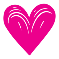 AI generated heart shape icon sign symbol element to decoration png file transparent. Hand draw pink heart line doodle style