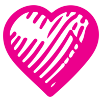 AI generated heart shape icon sign symbol element to decoration png file transparent. Hand draw pink heart line doodle style