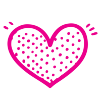 AI generated heart shape icon sign symbol element to decoration png file transparent. Hand draw pink heart line doodle style