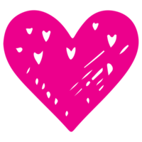 AI generated heart shape icon sign symbol element to decoration png file transparent. Hand draw pink heart line doodle style