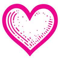 AI generated heart shape icon sign symbol element to decoration png file transparent. Hand draw pink heart line doodle style