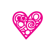 ai genererad hjärta form ikon tecken symbol element till dekoration png fil transparent. hand dra rosa hjärta linje klotter stil