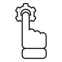 Technical gear touch icon outline vector. Mobile sim dual vector