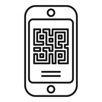 Scan phone qr code icon outline vector. Elegant card promo vector