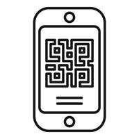 Scan phone qr code icon outline vector. Elegant card promo vector