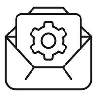 Mail cog battery icon outline vector. Size twin storage vector