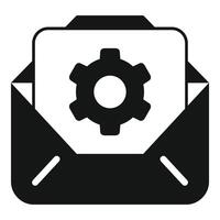 Mail cog battery icon simple vector. Size twin storage vector
