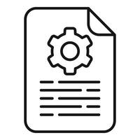 Paper gear cooperation icon outline vector. Machine tech cog vector