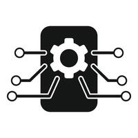 Cog overview icon simple vector. Memory dual machine vector