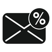 Mail percent sale icon simple vector. Price sale tag vector