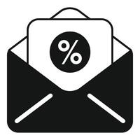 Mail sale tag icon simple vector. Shop ticket event vector