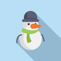 Cold weather snowman icon flat vector. Happy New Year vector