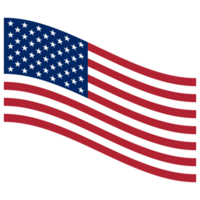 USA flag wavy clip art for 4th of July holiday independence day holiday in USA. National flag of United States on png transparency