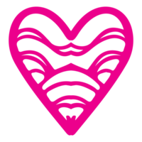 AI generated heart shape icon sign symbol element to decoration png file transparent. Hand draw pink heart line doodle style