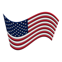 USA Flagge wellig Clip Kunst zum 4 .. von Juli Urlaub Unabhängigkeit Tag Urlaub im USA. National Flagge von vereinigt Zustände auf png Transparenz