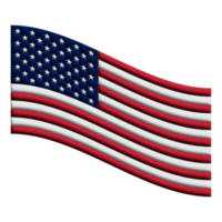 USA flag wavy clip art for 4th of July holiday independence day holiday in USA. National flag of United States on png transparency