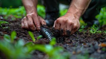 ai generado persona participación manos terminado plantas foto