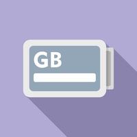 GB memory board icon flat vector. Focus solid machine vector