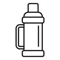 Ice fishing thermos bottle icon outline vector. Camping sport vector