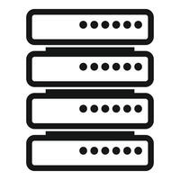 Server data equipment icon simple vector. Computer storage vector