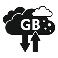 Cloud big data icon simple vector. Cloud size byte vector