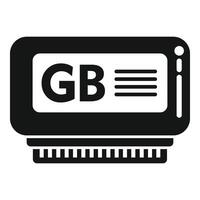 Gigabyte data memory icon simple vector. Machine device vector