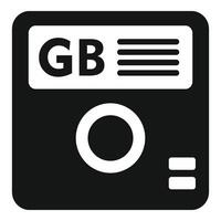 GB board icon simple vector. Archive state backup vector