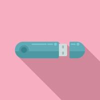 Best usb flash device icon flat vector. Focus machine storage vector