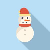 Cute snowman icon flat vector. Festive celebration vector