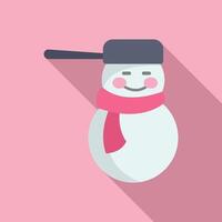 Happy smile snowman icon flat vector. Emotion cute figure vector