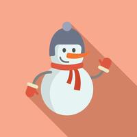 Kids snowman icon flat vector. Happy New Year vector