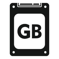 SSD disk icon simple vector. Solid machine memory vector