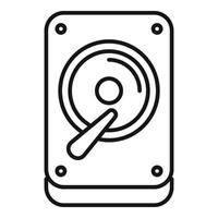 Disk gb data icon outline vector. Assembly focus state vector