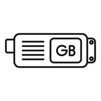 Gigabyte icon outline vector. Cyber disk vector