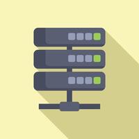 Server data support icon flat vector. Disk storage vector