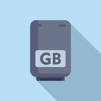 SSD gb solid shutter icon flat vector. Machine server vector