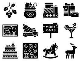 Christmas related icon, vector illustration set 4