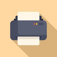 Ink office printer icon flat vector. Computing machine vector