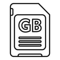 GB flash memory board icon outline vector. Machine solid vector