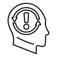 Rethink brain mind icon outline vector. Idea plan problem vector