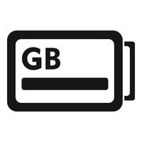 GB memory board icon simple vector. Focus solid machine vector