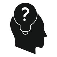 New idea question icon simple vector. Person solution vector