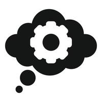 Gear storm thinking icon simple vector. Evidence reason solution vector