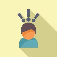 Person attention icon flat vector. Coping skills business vector
