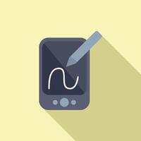 Tablet writing notes icon flat vector. Coping skills vector