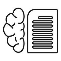 Brain solution plan icon outline vector. Evidence process reason vector