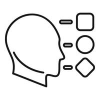 Critical thinking icon outline vector. Judgment brainstorm genius vector