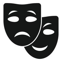 Theater mask icon simple vector. Mental busy coping skills vector