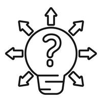 New idea critical thinking icon outline vector. Reason guess vector